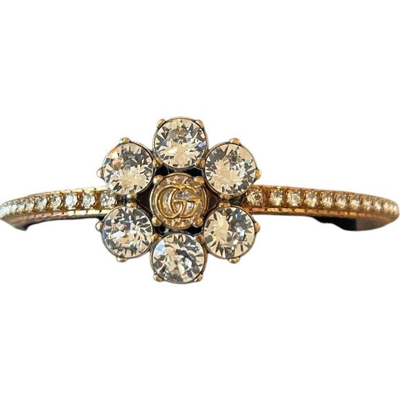 Authentic GUCCI Gold Double G Crystal Rhinestone Bracelet NEW - Picture 16 of 16